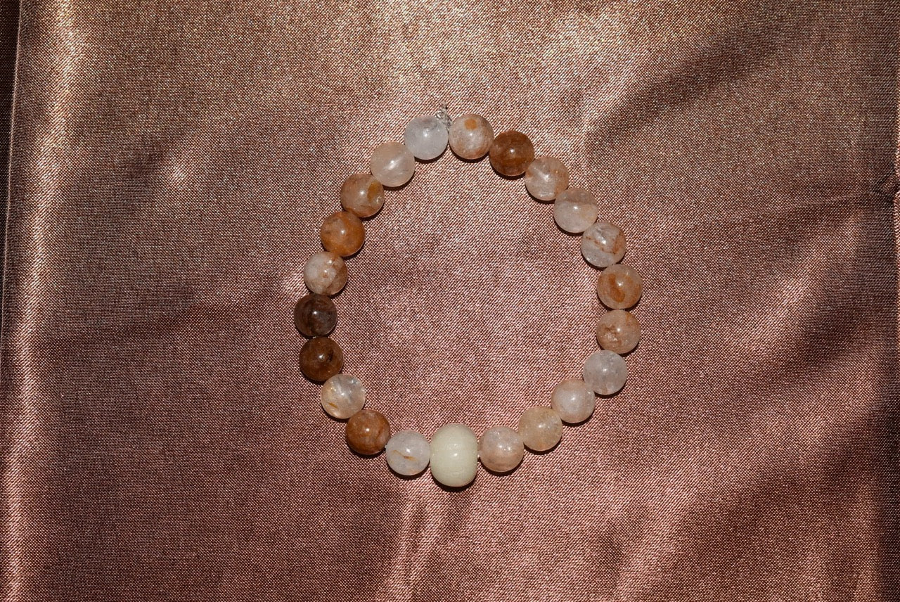 Yellow Hematoid Quartz × Aventurine Pumpkin Bracelet