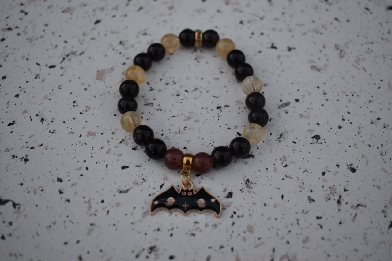 Quartz and Citrine Bat Bracelet