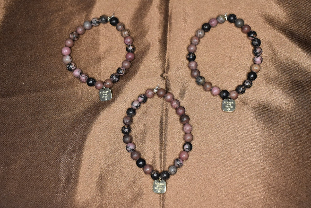 'Falling in love' Rhodonite Bracelet