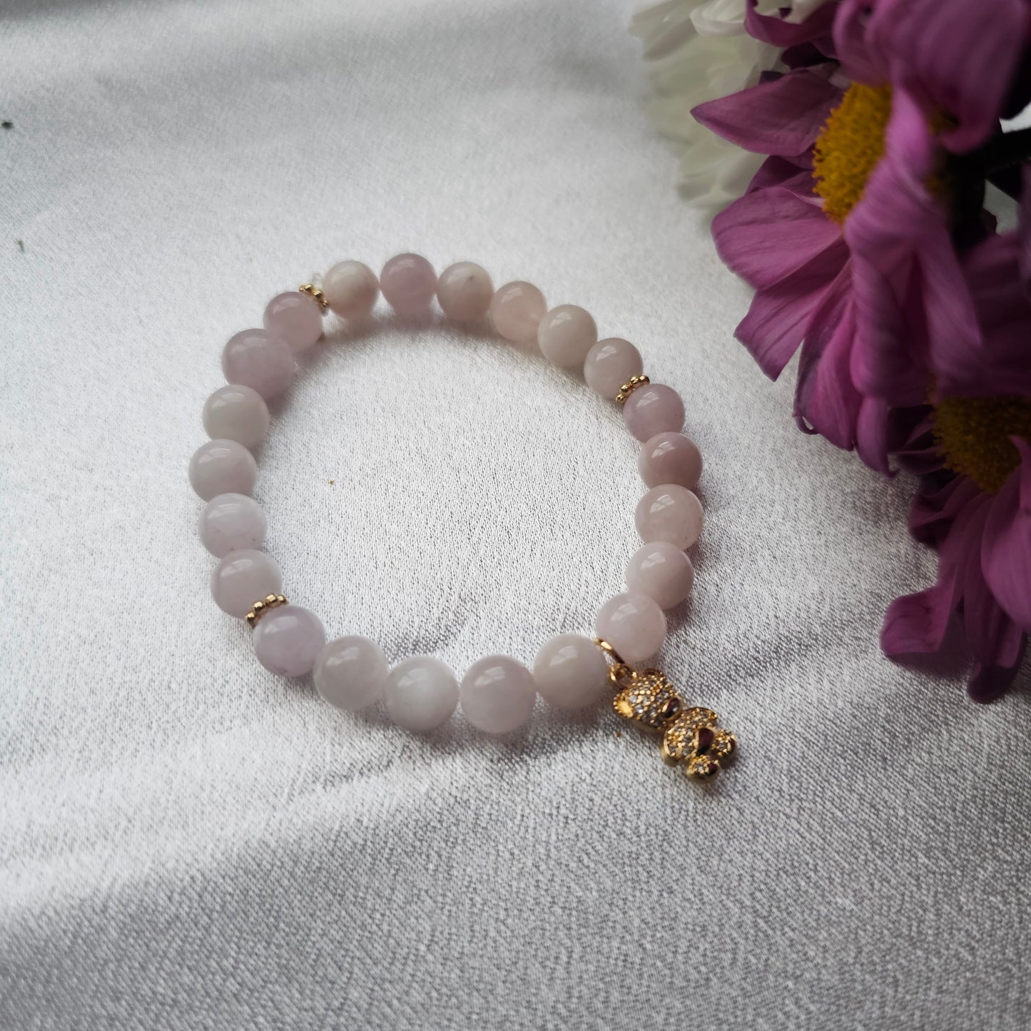 Kunzite Bear Bracelet
