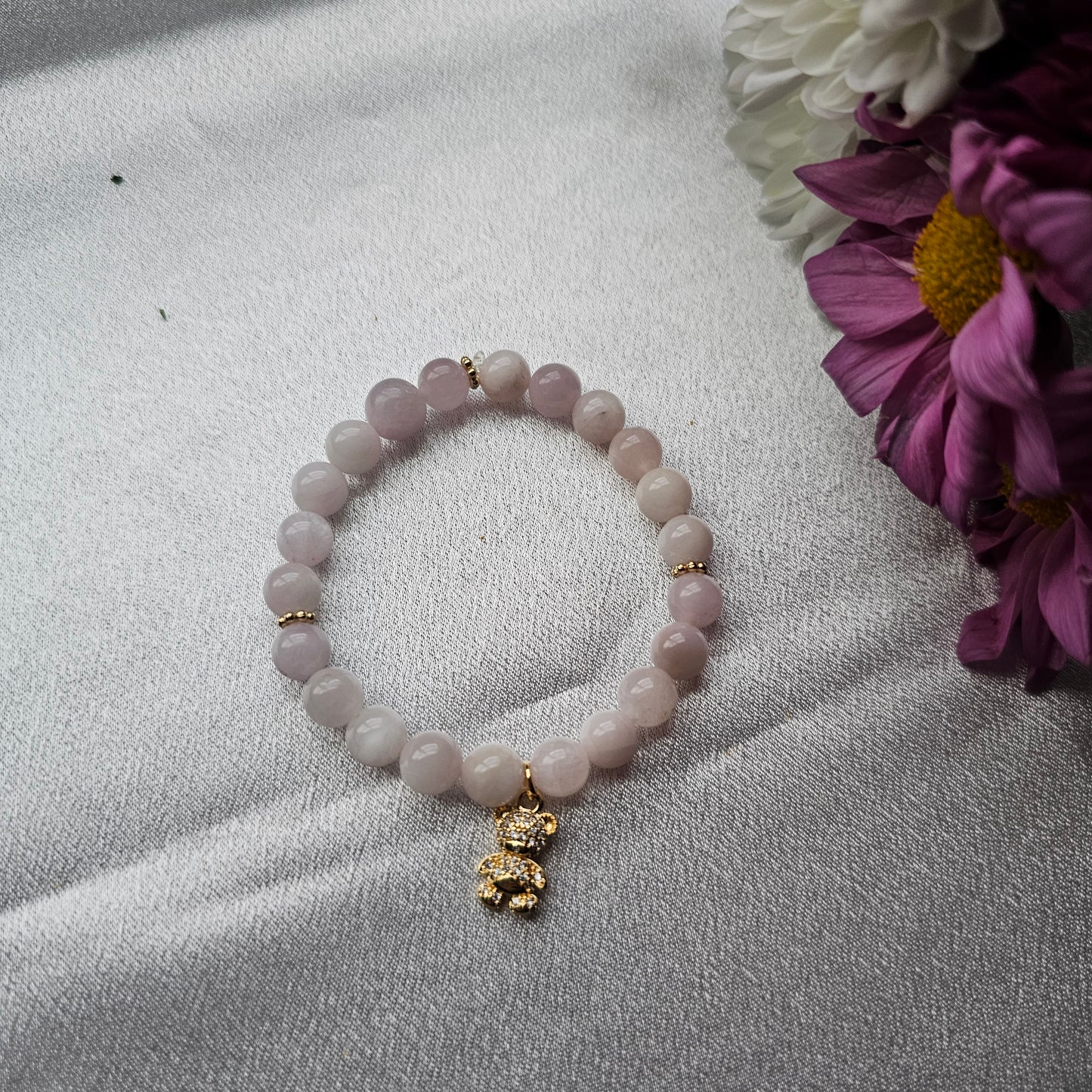 Kunzite Bear Bracelet