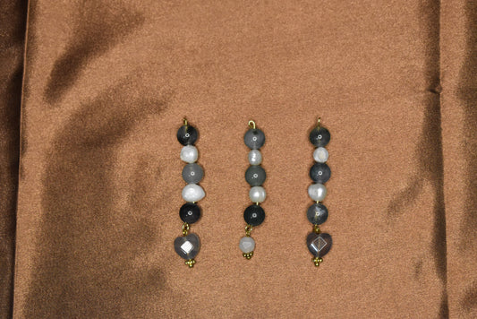 Moss Agate and Pearl Loc Charms