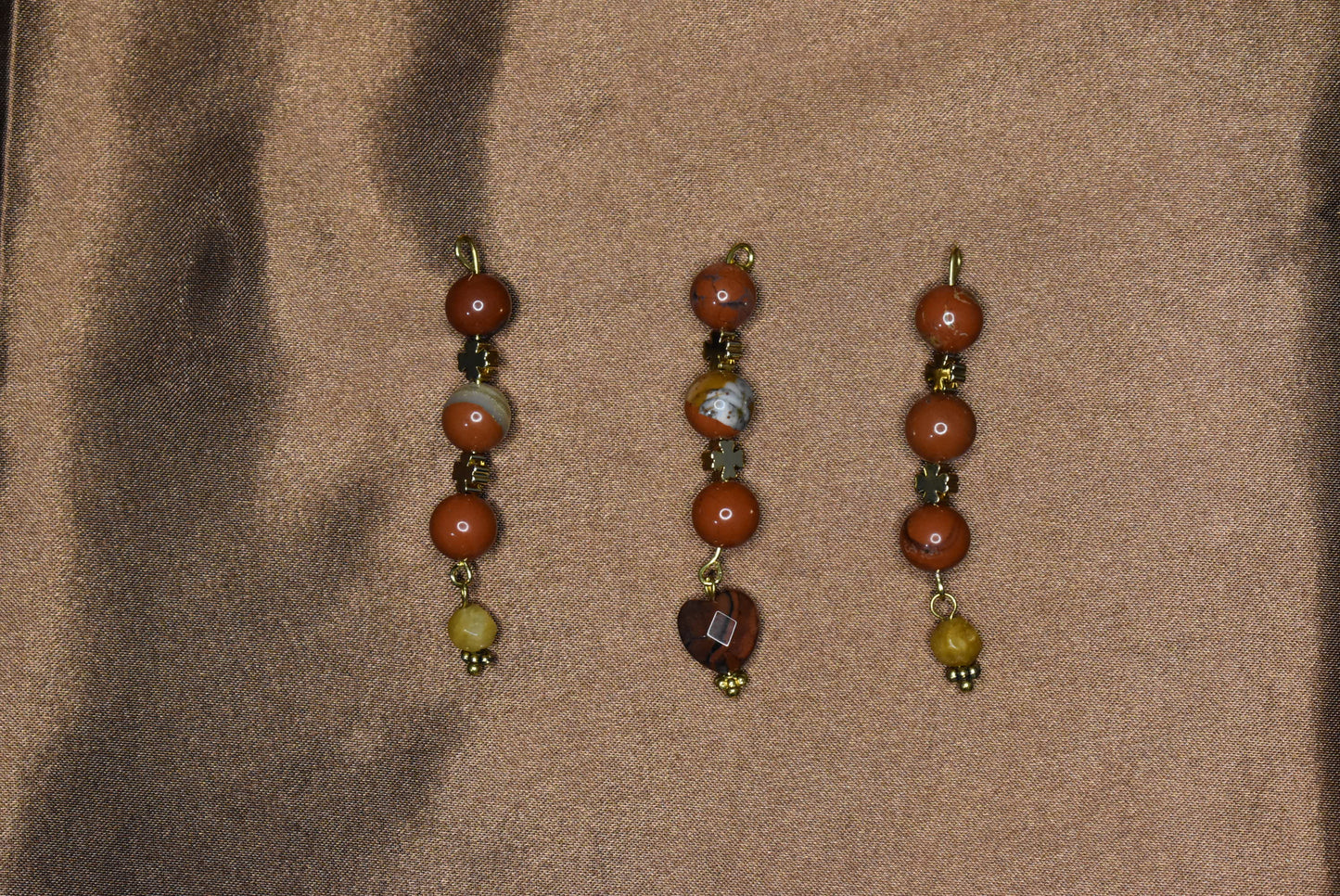 Red Jasper Four Leaf Clover Loc Charm