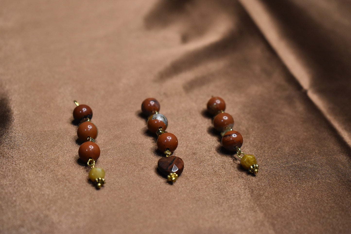 Red Jasper Four Leaf Clover Loc Charm