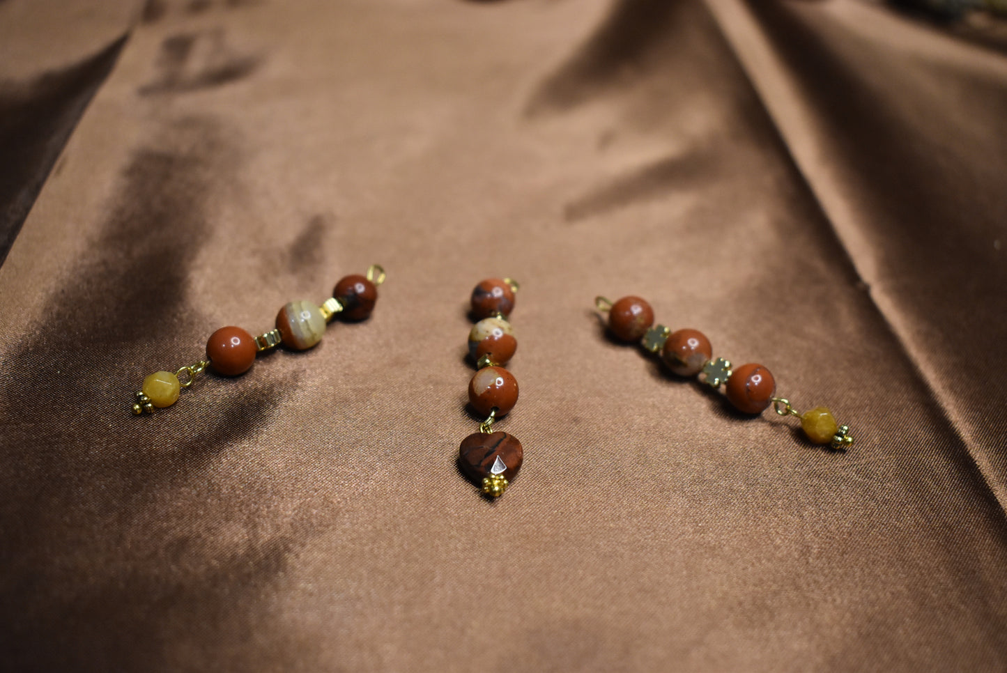 Red Jasper Four Leaf Clover Loc Charm