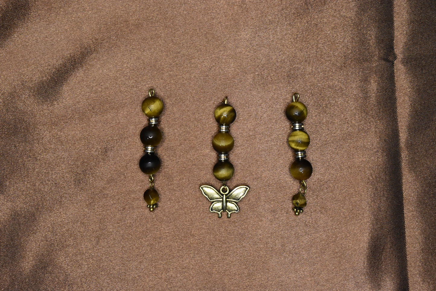 Tiger’s Eye Butterfly Loc Charm Set