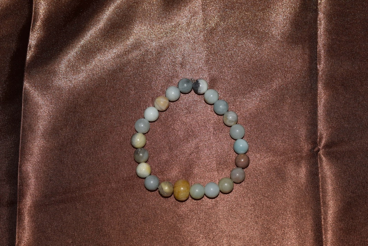 Amazonite and Yellow Aventurine Pumpkin Bracelet