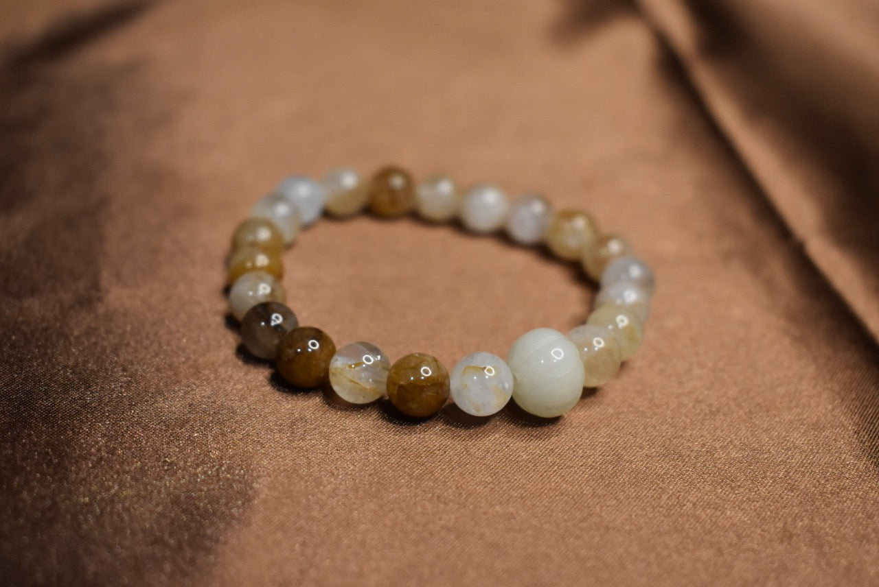 Yellow Hematoid Quartz × Aventurine Pumpkin Bracelet