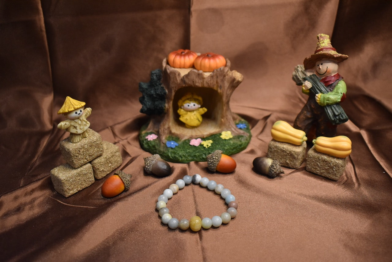 Amazonite and Yellow Aventurine Pumpkin Bracelet