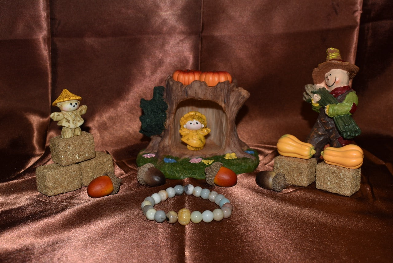 Amazonite and Yellow Aventurine Pumpkin Bracelet