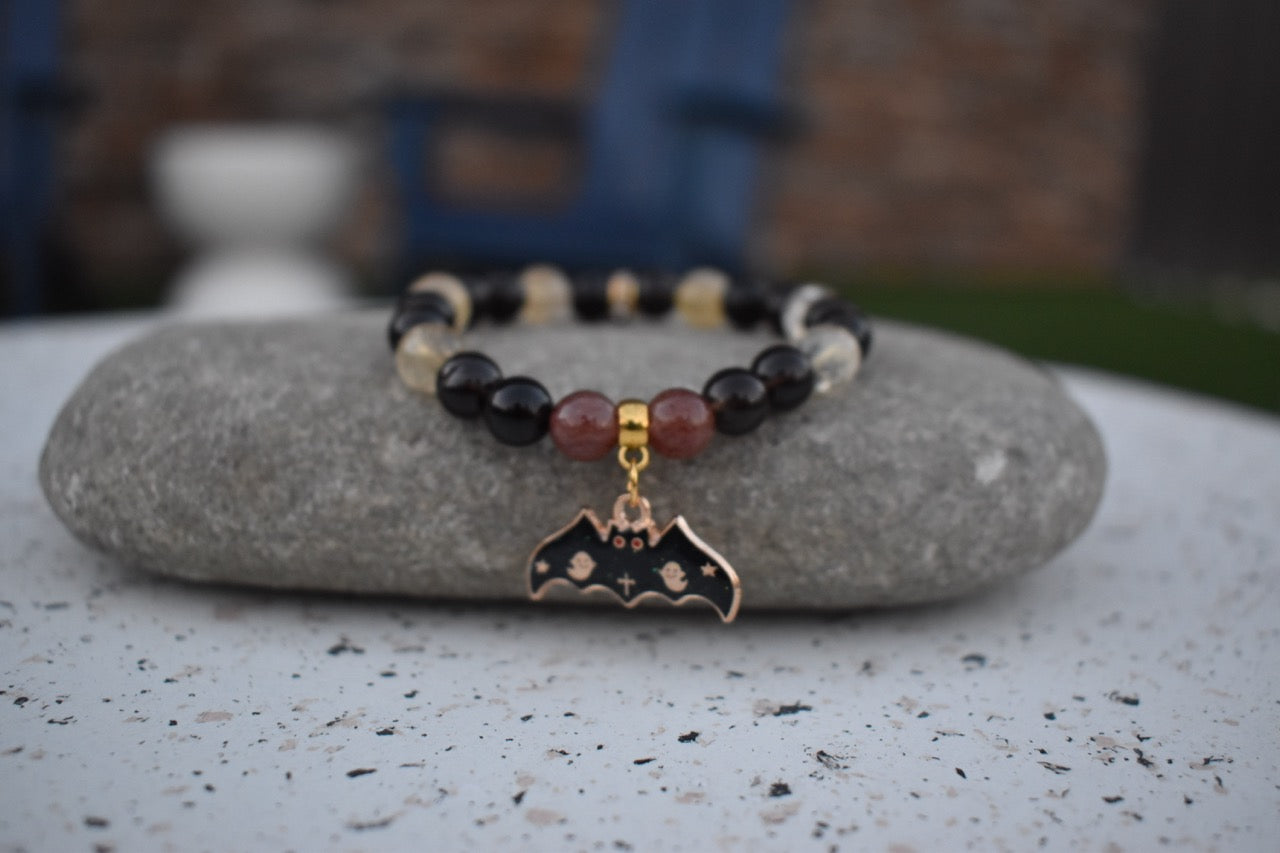 Quartz and Citrine Bat Bracelet