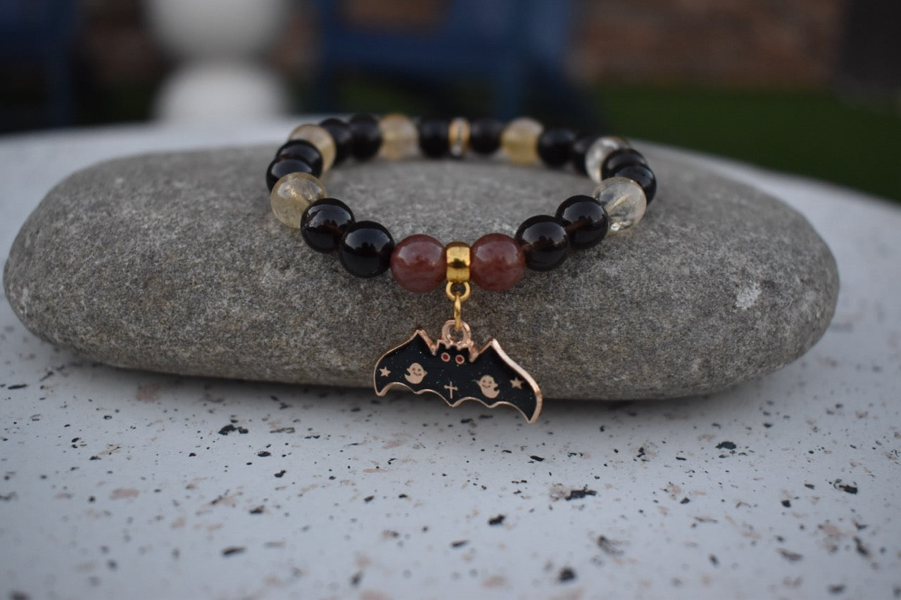 Quartz and Citrine Bat Bracelet