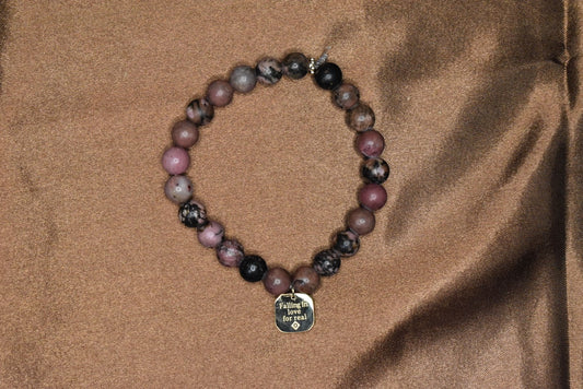 'Falling in love' Rhodonite Bracelet