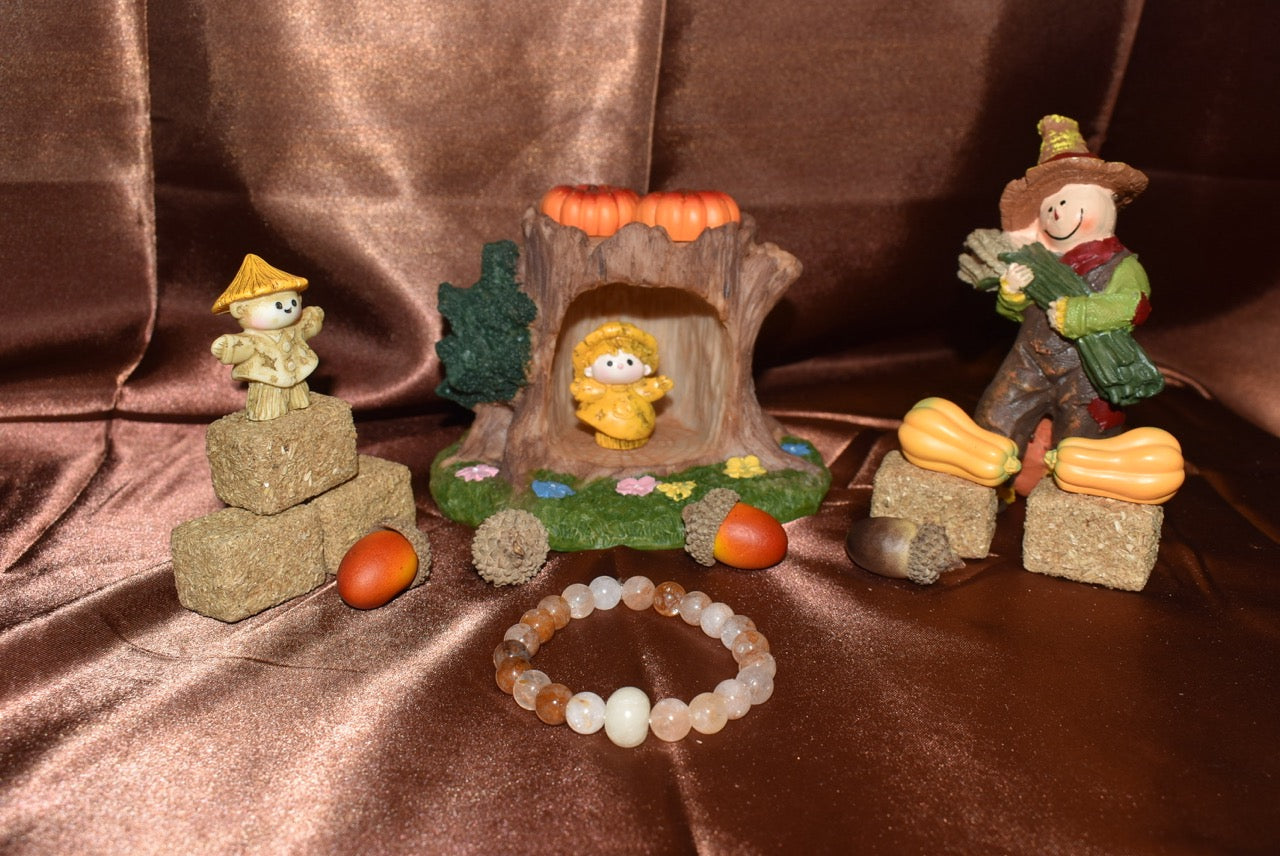 Yellow Hematoid Quartz × Aventurine Pumpkin Bracelet