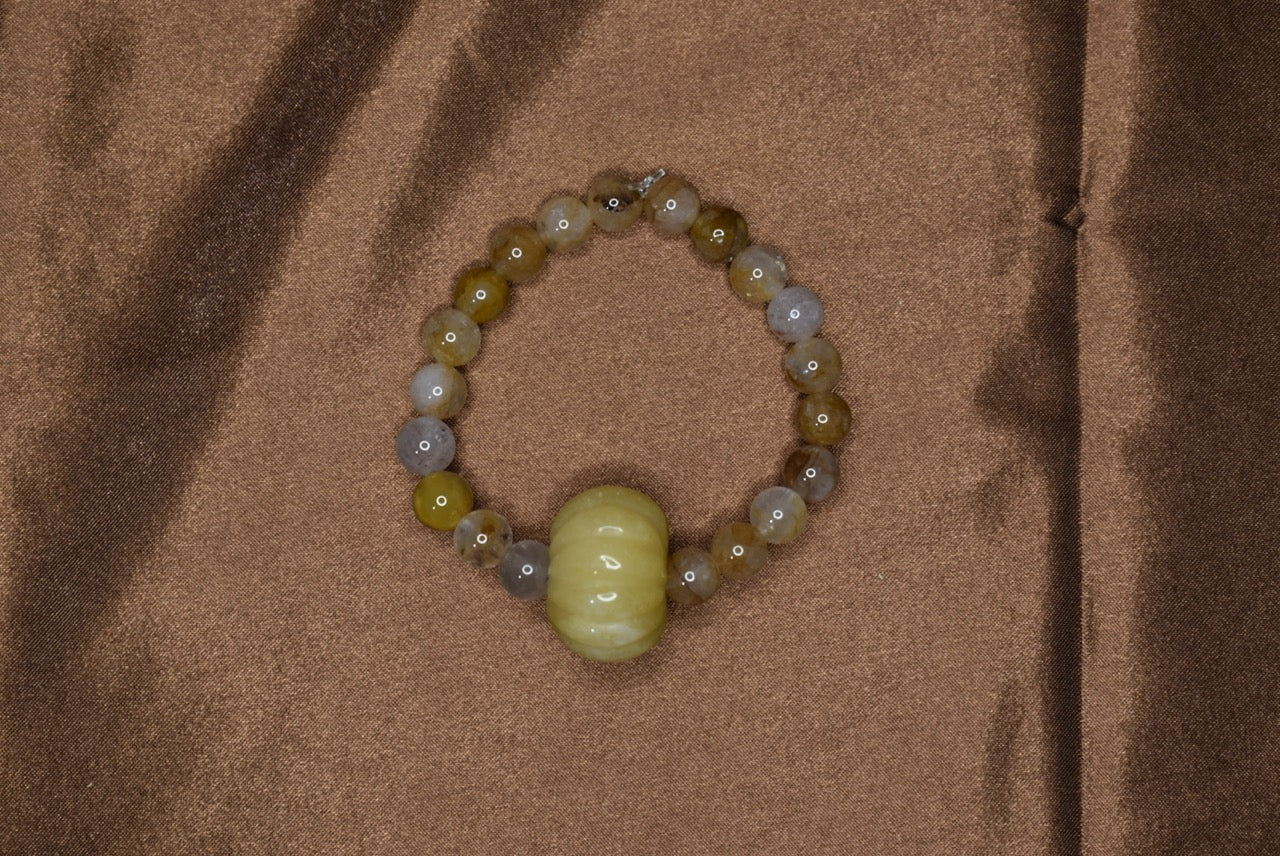 Pumpkin Hematoid Quarts Bracelet