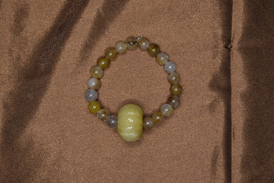 Pumpkin Hematoid Quarts Bracelet