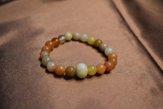 Red Aventurine and Topaz Pumpkin Bracelet