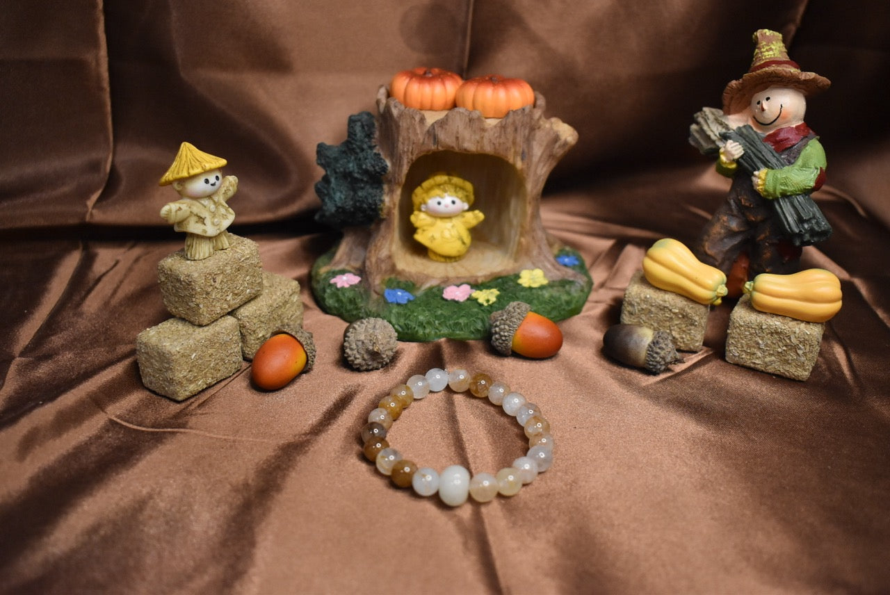 Yellow Hematoid Quartz × Aventurine Pumpkin Bracelet