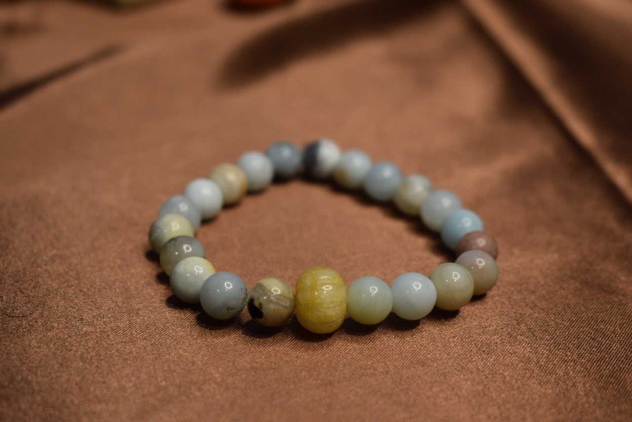 Amazonite and Yellow Aventurine Pumpkin Bracelet