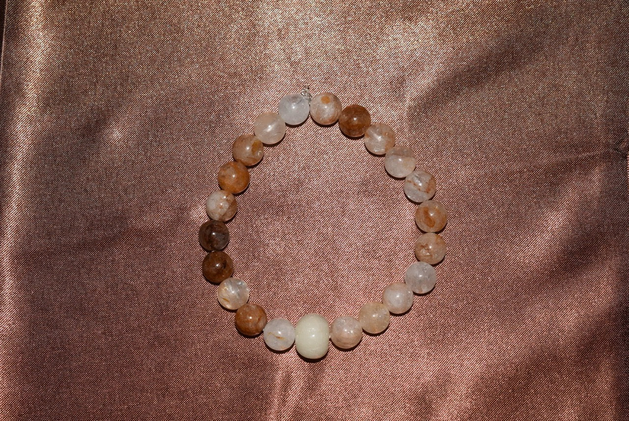 Yellow Hematoid Quartz × Aventurine Pumpkin Bracelet