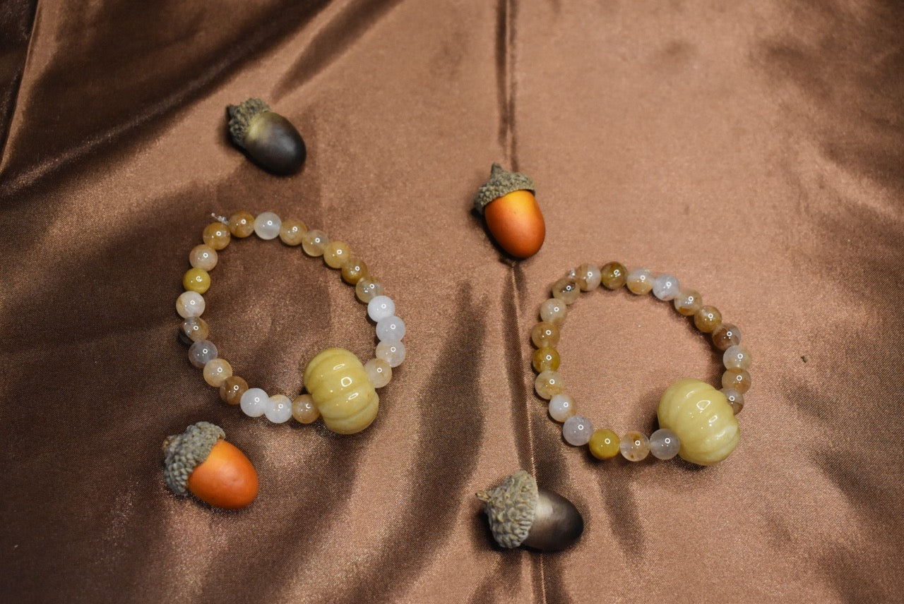 Pumpkin Hematoid Quarts Bracelet